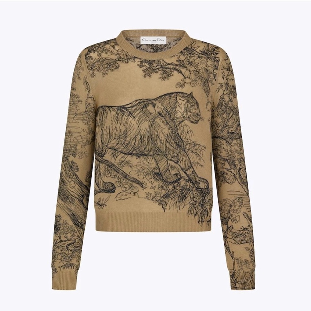 Christian Dior Style Chez Moi Embroidered Sweater
